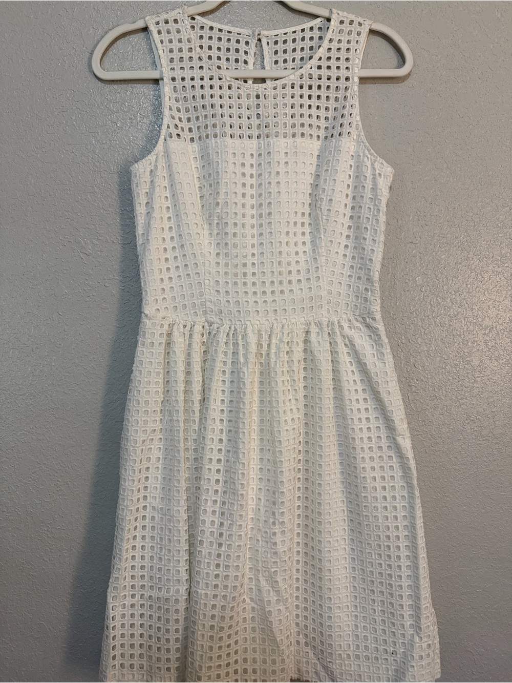 Classic White Sleeveless Lace Fit & Flare Dress